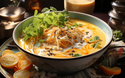 Süßkartoffel-Suppe mit Kokosmilch und Ingwer